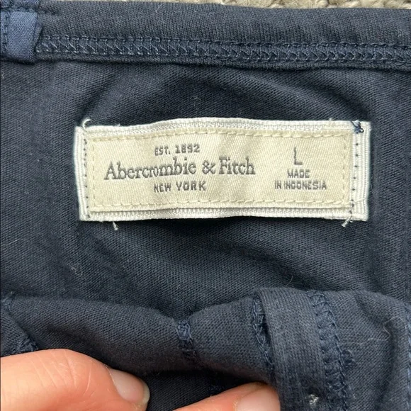 Abercrombie & Fitch Lace Front Cami Tank Navy Blue Size L - Picture 2 of 9